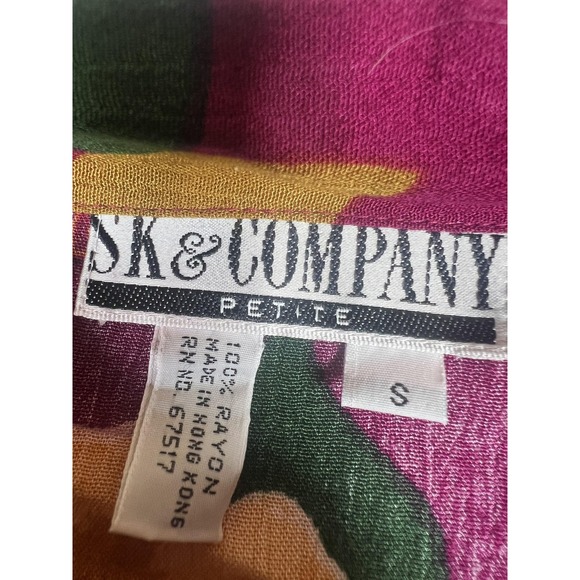Vintage SK‎ & Company Shirt Womens Petite Small Floral Long Sleeve Button Up 90s - Picture 3 of 13